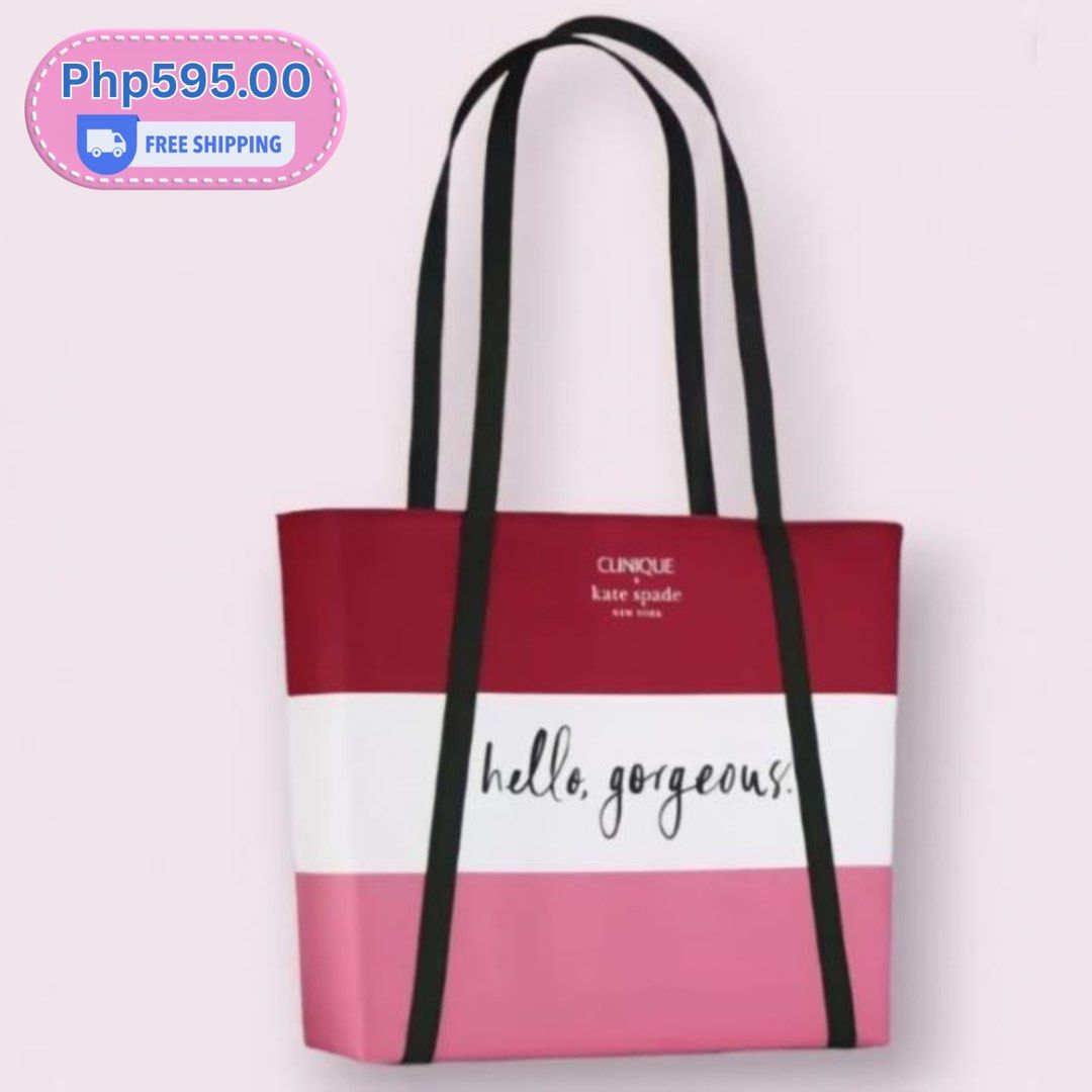 Clinique x Kate Spade Tote Bag (Category: Tote Bags) located in Cebu City. Submitted by BetterPricePH (Listing ID 1365940793, Image 1). Description: Clinique x Kate Spade Tote Bag 10 pcs available Php595.00 New without tags Free shipping.
