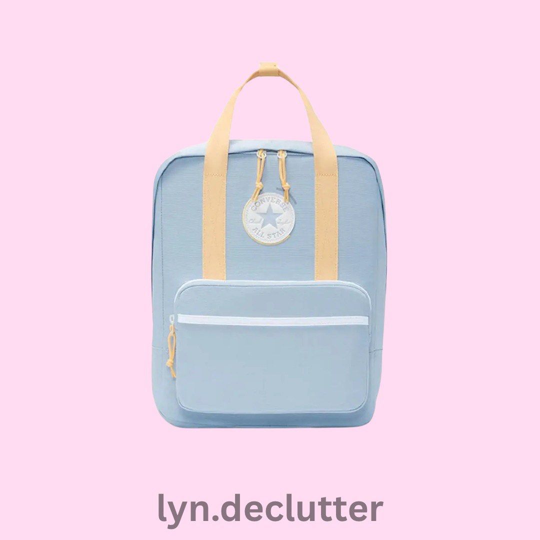 Converse | Pastel Hazy Blue Backpack (Category: Backpacks) located in Pasig City. Submitted by lyn.declutter (Listing ID 1359507399, Image 1). Description: ૮꒰ CONVERSE SQUARE BAGPACK | HAZY BLUE ꒱ა ⤷ LOC: Pasig near Capitol Commons ⤷ SAME DAY DELIVERY/PICK-UP/MEET UP 🫧 ₱ 850 SRP: ₱2,290 List of inclusion: * bag only * RFS: not using, bought only cuz it reminded me of cinnamoroll * no issue at all.