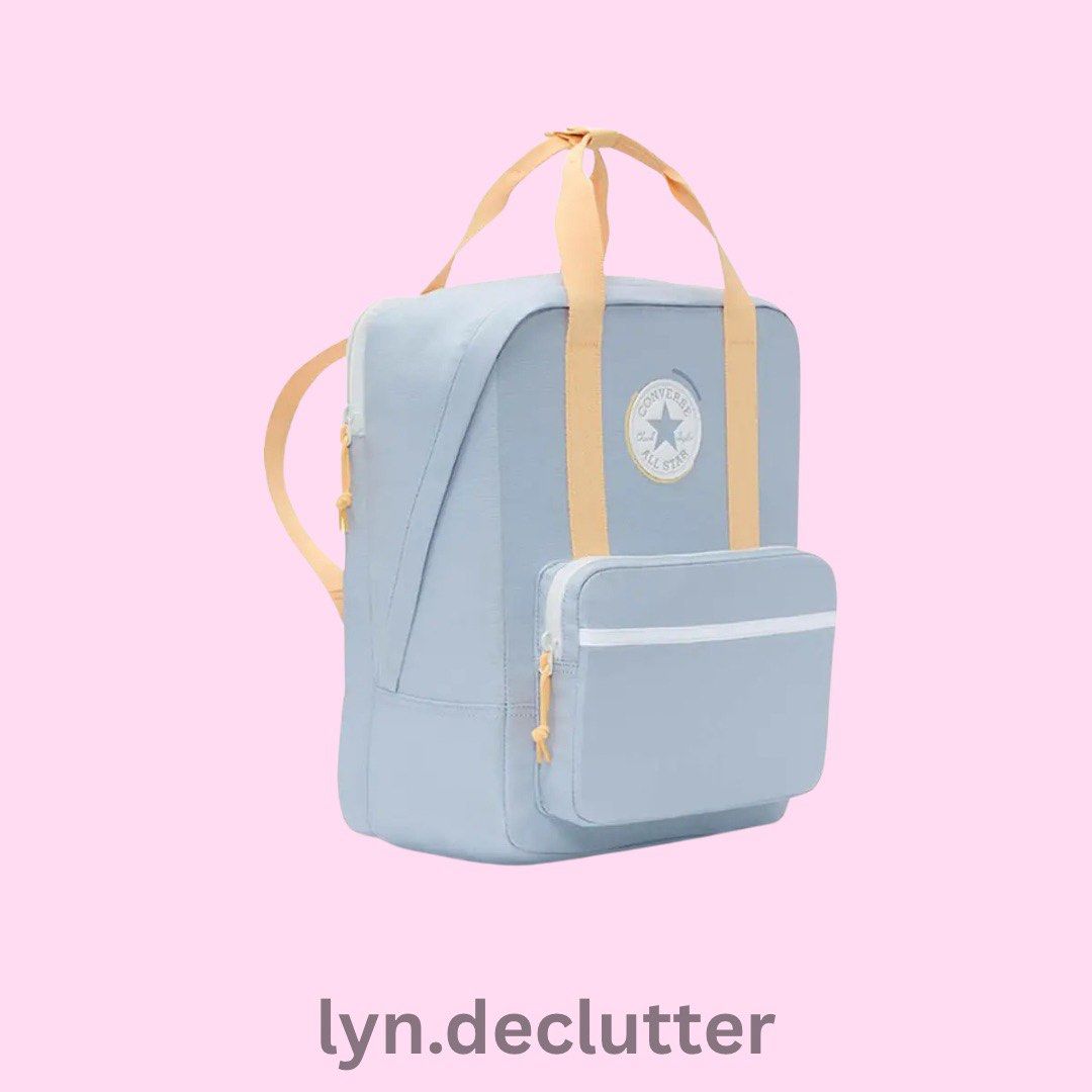 Converse | Pastel Hazy Blue Backpack (Category: Backpacks) located in Pasig City. Submitted by lyn.declutter (Listing ID 1359507399, Image 2). Description: ૮꒰ CONVERSE SQUARE BAGPACK | HAZY BLUE ꒱ა ⤷ LOC: Pasig near Capitol Commons ⤷ SAME DAY DELIVERY/PICK-UP/MEET UP 🫧 ₱ 850 SRP: ₱2,290 List of inclusion: * bag only * RFS: not using, bought only cuz it reminded me of cinnamoroll * no issue at all.