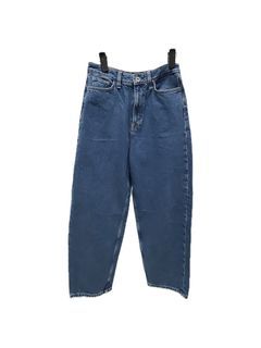 COS Denim Barrel Leg Pants Jeans Blue TAPERED leg HIGH rise | Uniqlo GU ZARA Bershka Tommy Hilfiger Lacoste