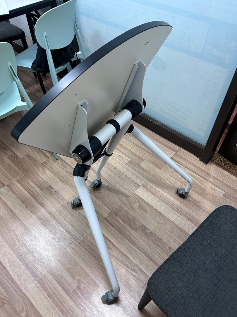 Foldable Table (Category: Tables & Sets) located in Singapore. Submitted by lcwlwc (Listing ID 1365922590, Image 3). Description: Individual study desk, mobile and lockable. Tabletop can be folded for easier storage and stacked too. Three available, pick up at coronation plaza.