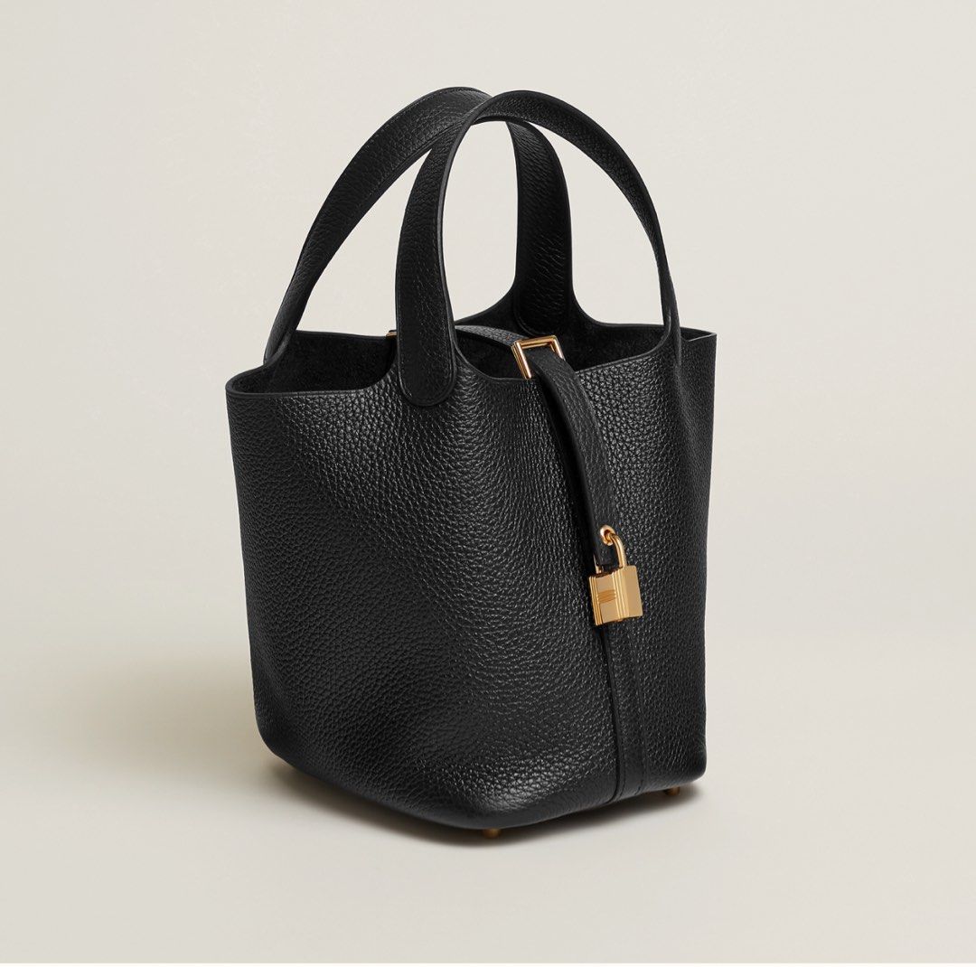 Hermes Picotin Lock 18 bag Black GHW (Category: Bags & Wallets) located in Singapore. Submitted by championyeo (Listing ID 1365974957, Image 3). Description: Brand new on hand. 2025 Apr Receipt, stamp K Hermes Picotin 18 GHW Trades only for Rolex date just fluted green 31/36 - topup from me - Leather tie closure with lock Made in France Metallic finish: Yellow gold plated Dimensions: L 18 x H 19 x D 13 cm Bag in taurillon Clemence leather Named i