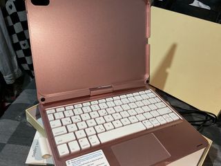 iPad 10th Gen Keyboard Case metallic pink