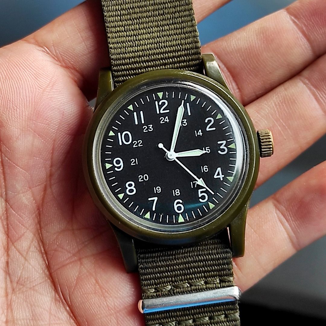 Jam Military MILI Watch Japan Movement Green, Antik, Jam & Perhiasan di ...