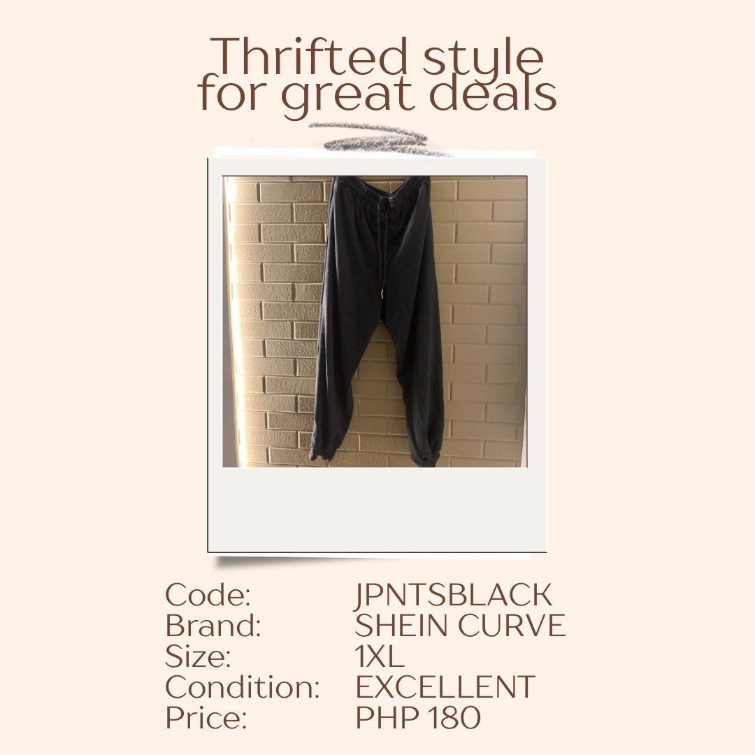 Jogger Pants Plus size (Category: Other Bottoms) located in Las Pinas. Submitted by DailyssentialsbyD (Listing ID 1365840121, Image 1). Description: Wore this once | wrong size.
