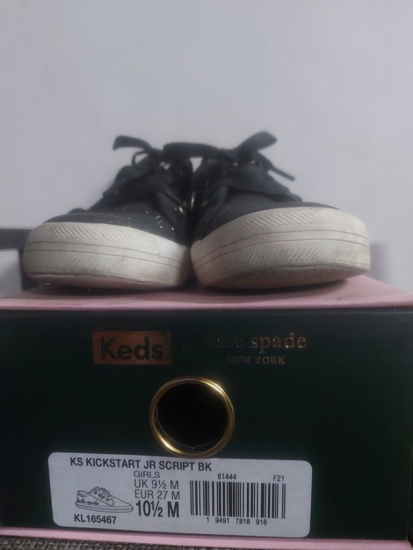 Keds x kate spade new york Kickstart Jr Script (Category: Babies & Kids Fashion) located in Manila. Submitted by caleoana08 (Listing ID 1365935435, Image 2). Description: Keds x Kate Spade sneakers for girls, with box Size 10.5 (17 cm).