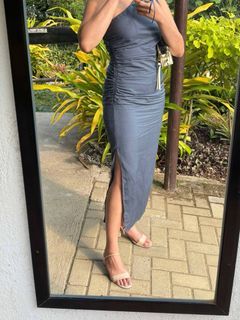 Mango Asymmetrical Dress - Medium Blue