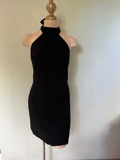 MANGO Black Halter Dress