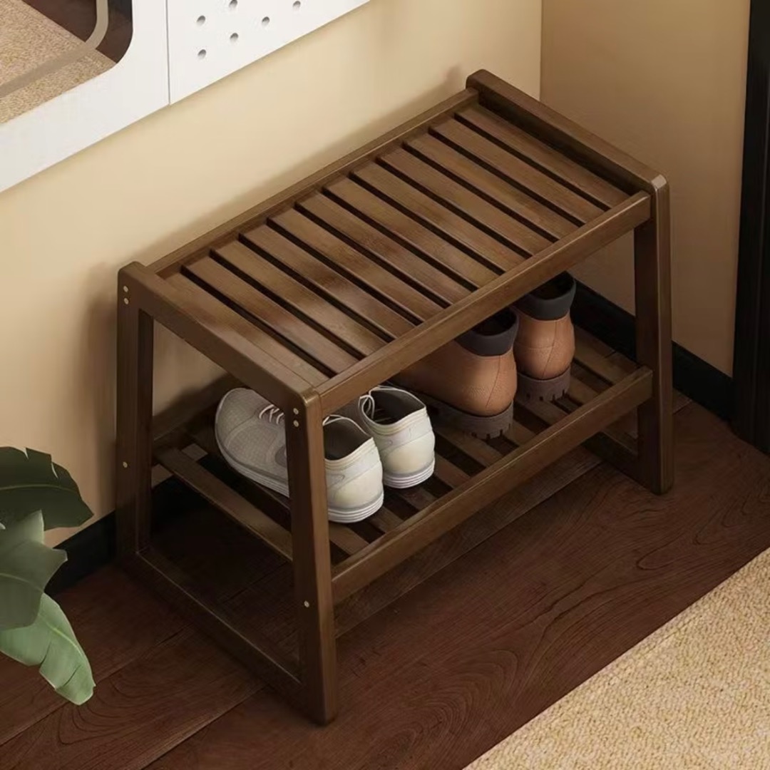 Wooden Shoe Bench | Entryway Shoe Rack Bench | Storage Shoe Organizer ...