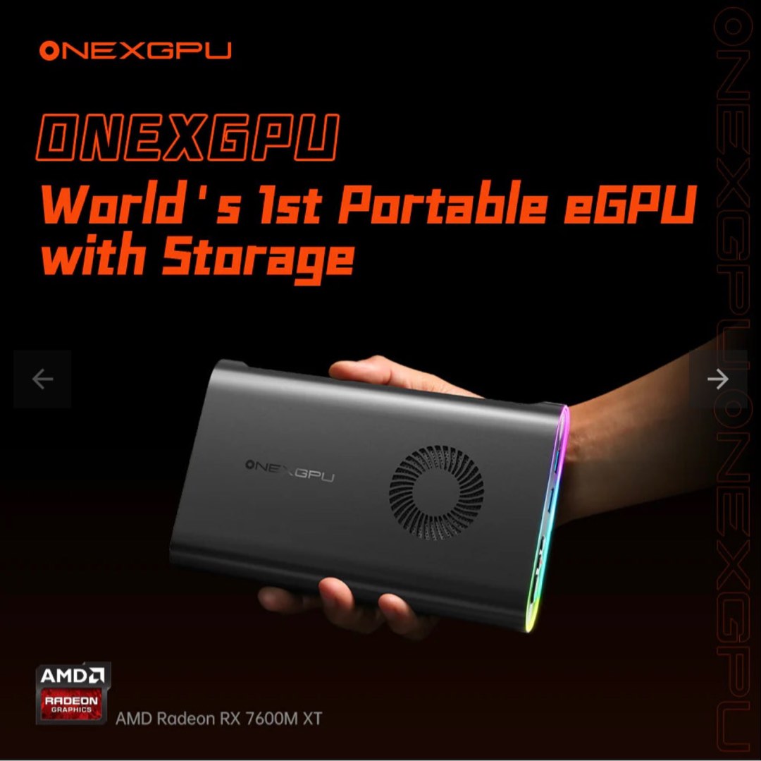 ONEXGPU AMD RADEON RX 7600M XT- Portable EGPU, Computers & Tech, Parts ...