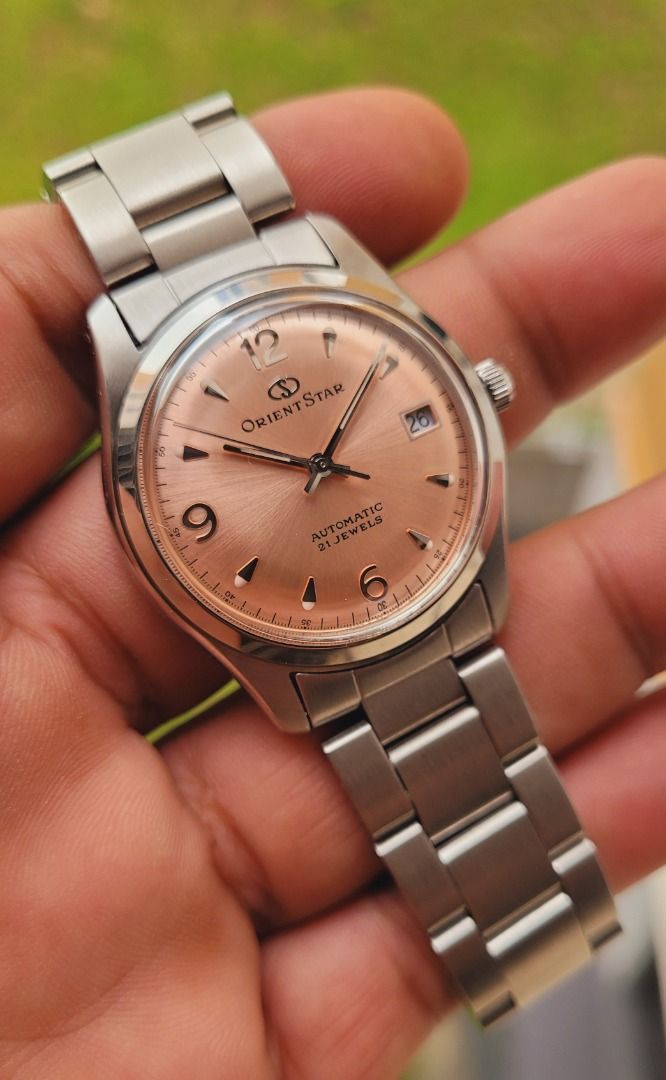 Orient Star Explorer Date Automatic WZ0101PF (34mm) Pink Salmon Dial ...