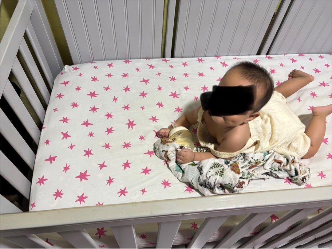 Pottery Barn Catalina Crib (Category: Cots & Cribs) located in Makati City. Submitted by bambi040810 (Listing ID 1365862313, Image 3). Description: Decluttering sale Outgrown and switching to playpen and playmat Pottery barn Catalina Crib Good condition Will include the crib foam/bed, bumper, crib fitted sheet, and crib skirt for free, all from pottery barn Pickup in Makati.
