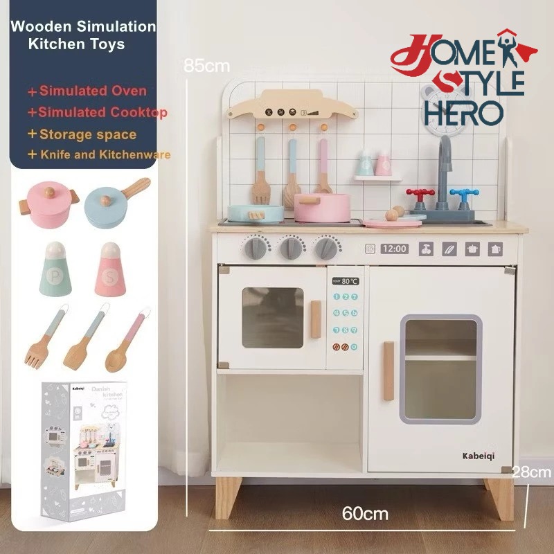 Wooden Pretend Play Kitchen Set with Realistic Sounds main image 1