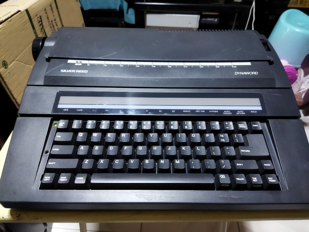 Silver Reed Electric Typewriter (Category: Office & Business Technology) located in Pasay City. Submitted by marineljapansurplus (Listing ID 1365842523, Image 1). Description: Silver Reed Dynaword Electric Typewriter Collectible item Made in Japan Power: 100v 40W All buttons are in good working condition No Ribbons. As is.. Price: ₱2,000 Location: Cabrera Pasay City.