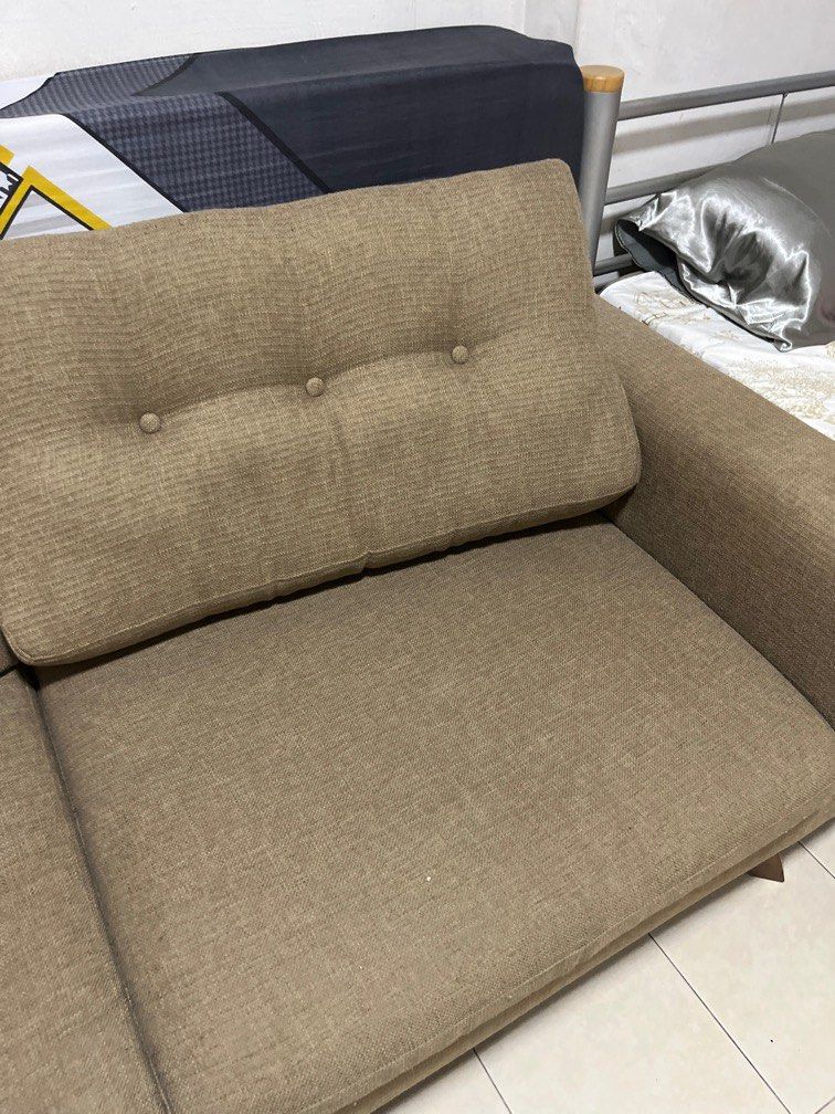 Sofa (Category: Sofas) located in Singapore. Submitted by brendantps (Listing ID 1365884721, Image 3). Description: Sofa for sale. Still looks good with a few scratches from cats, and one water stain but it was liquid scent. Arrange for own transport.