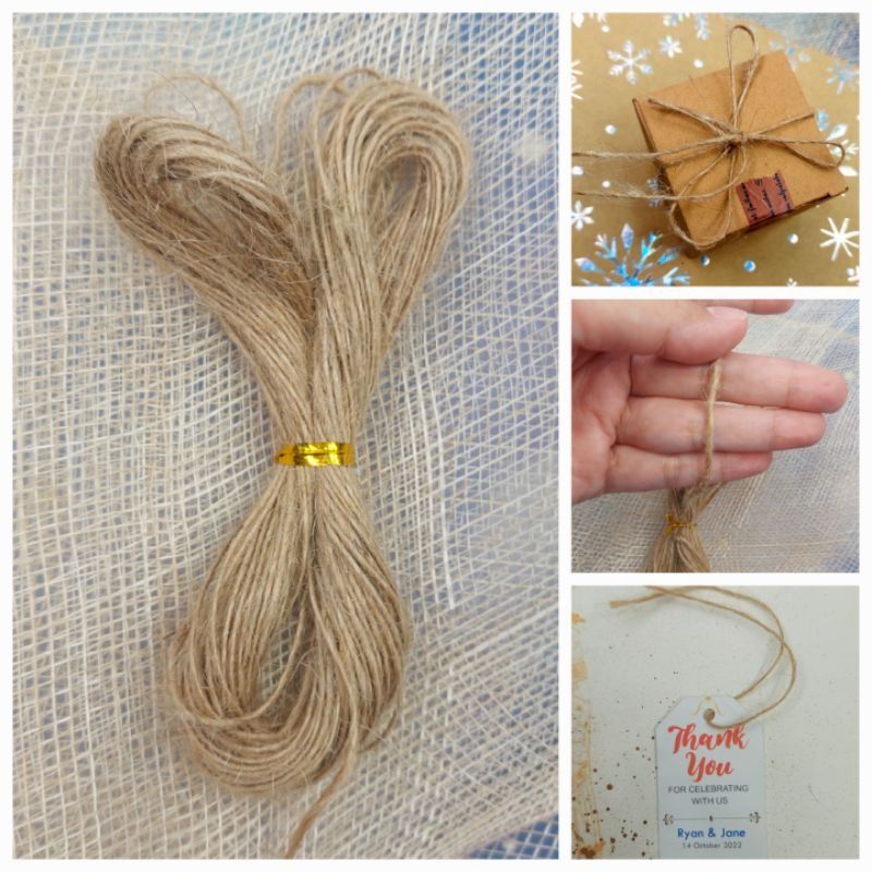 20 Meters Jute String Twine 1 mm Rustic for DIY Crafts (Category: Craft Supplies & Tools) located in Cavite. Submitted by herorganicbeauty (Listing ID 1366101730, Image 1). Description: Length: 20 Meters Thickness: 1mm, Ply: 1 ** Note: The size of coiled twine may look different, but the length and thickness are the same. ✔ECO-FRIENDLY: Jute fiber is recyclable and thus an environmentally friendly alternative to using synthetic fibers ✔MATERIAL: 