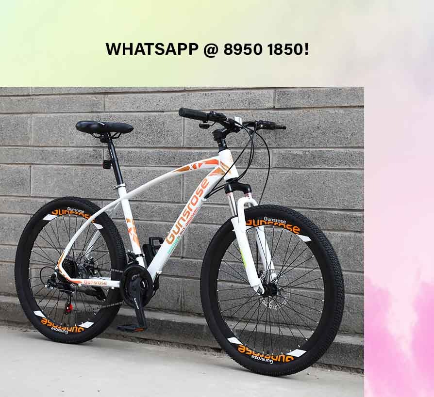 29 inch 21 Speeds Gunsrose [White-Orange] Suspension Mountain Bike MTB ...