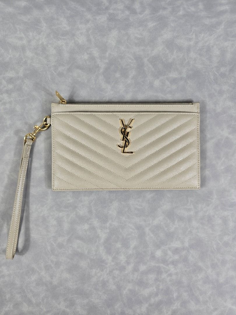 Authentic YSL Pouch Monogram Beige (Category: Luxury Bags & Wallets) located in Angeles City. Submitted by luxchelry (Listing ID 1366117755, Image 2). Description: Pouch Monogram de Poudre Beige ♦️Comes with receipt, authenticity card, carecards, dustbag and box ♦️9.5/10 ♦️Any discoloration is due to lighting only. ✨️P18000✨️ We accept payments thru BDO, BPI and PAYPAL. We can ship thru Grab, Lalamove, LBC and JRS Express. All items are 100% auth