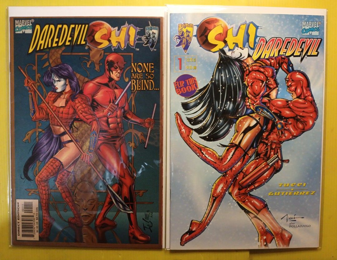 Daredevil / Shi Limited Series (Category: Comics & Manga) located in Marikina City. Submitted by ferdzramos3691 (Listing ID 1366116206, Image 1). Description: Selling this 2 Issue Limited Crossover Series between Marvel Comics Daredevil The Man without Fear and Crusade Comics Shi (complete set) Daredevil / Shi #1 Part 1 - "Blind Faith", written by Christopher Golden, Peter Gutierez, Thomas Sniegoski and William Tucci, illustrated by Jamal Igle wi