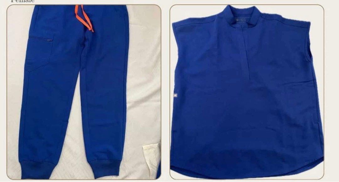 Figs Blue Set (Category: Sets or Coordinates) located in Manila. Submitted by lachimchimolala (Listing ID 1366044673, Image 1). Description: Top: xxsmall Bottom: 6 pockets jogger pants (xxsmall) Color: blue Set Price Onhand in Manila.