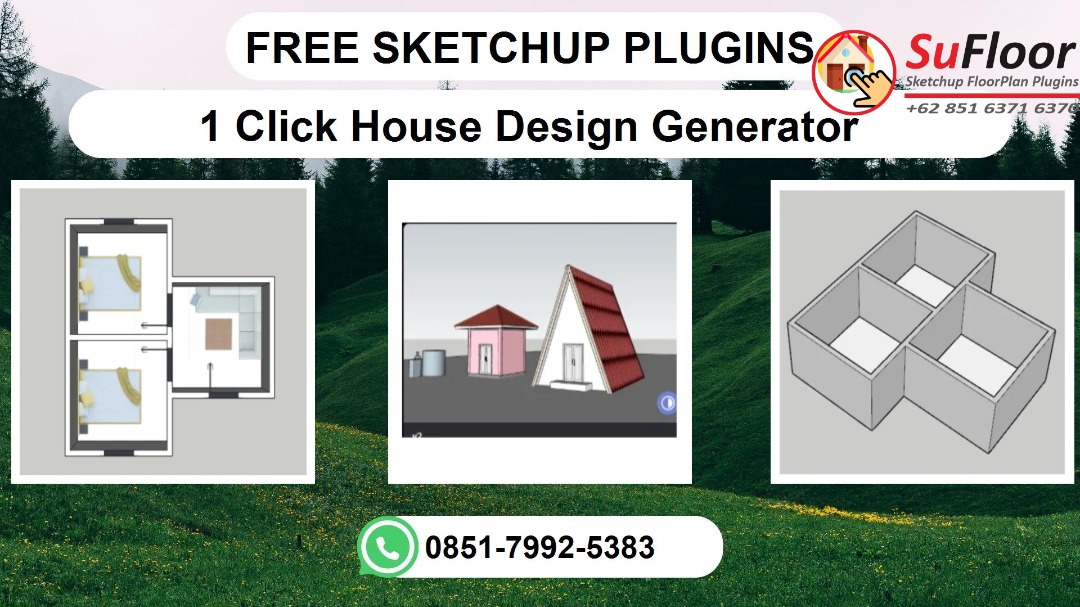 FREE, WA 0851-7992-5383 SKETCHUP PLUGINS 1 Click House Design Generator ...