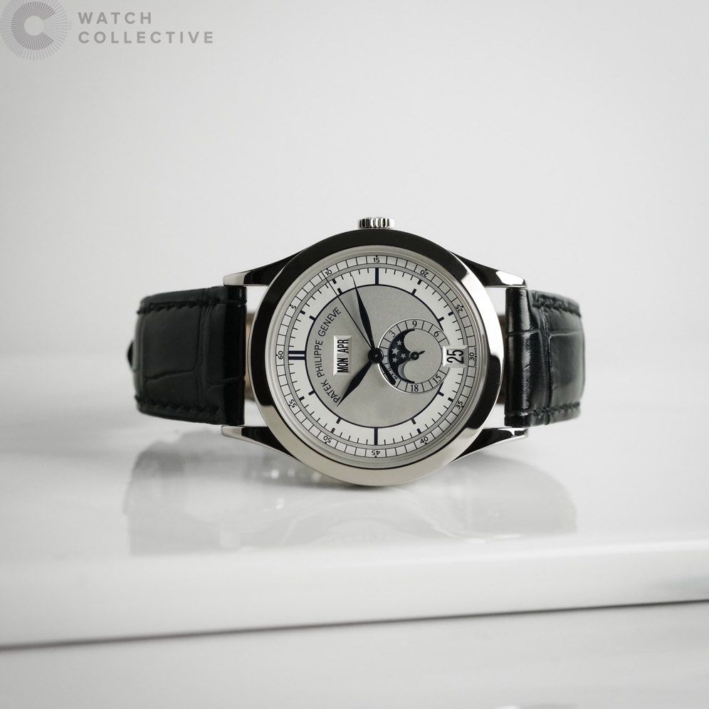 📝FULL SET📦 Patek Philippe Annual Calendar Moonphase Sector dial 5396G-001 || 5396 (Category: Watches) located in Singapore. Submitted by w.coll (Listing ID 1366182990, Image 1). Description: Discontinued Sector dial. Current model retails for 76k, grab this at a steal! Complete set with matching hangtag and envelope. Original Patek strap and original deployment clasp!! Brand: Patek Philippe Reference: 5396G-001 Comes with: Box and Papers Dated: