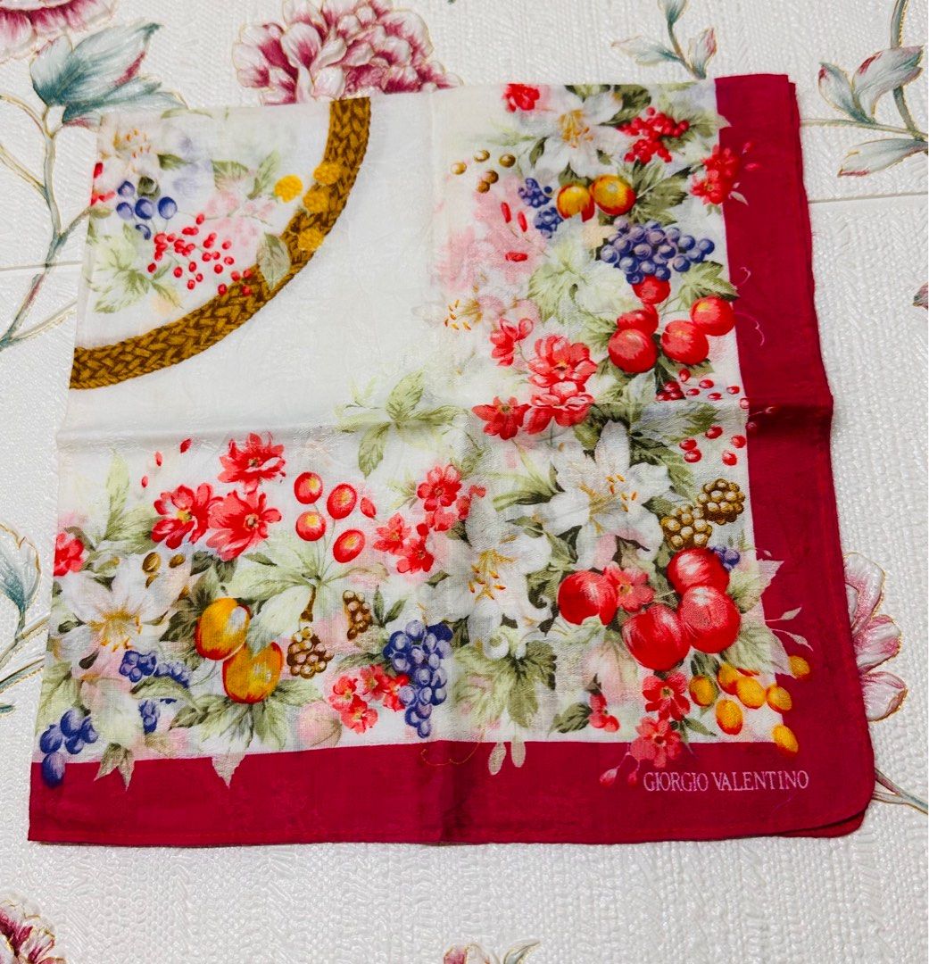 Giorgio Valentino Handkerchief (Category: Scarves) located in Manila. Submitted by rarefindsgallery (Listing ID 1366068198, Image 1). Description: Giorgio Valentino Handkerchief Size: 16.5” x 17” cotton silk Made in Japan 🇯🇵 .