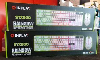 📌Inplay STX200 Rainbow Backlight Keyboard and Mouse Combo White