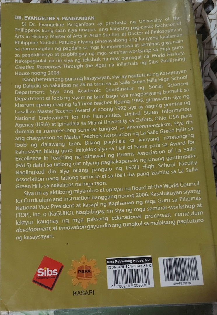 Kasaysayan ng mundo 8 (Category: Textbooks) located in Manila. Submitted by theprelovedcorner26 (Listing ID 1366038942, Image 2). Description: kasaysayan ng mundo ikatlong edisyon grade 8.