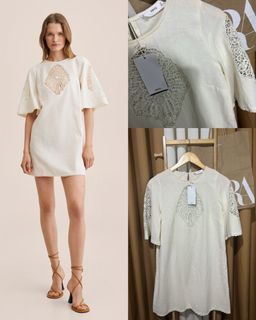 MANGO Embroidered Dress