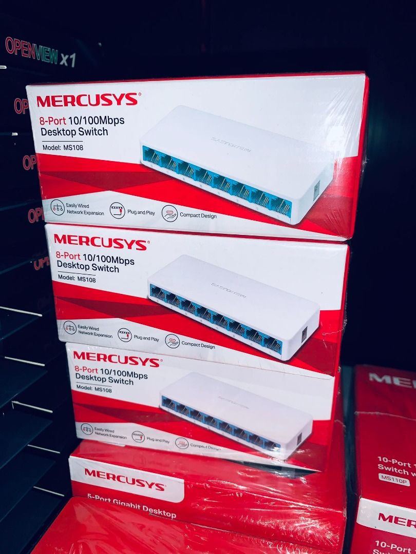 Mercusys MS108 8-Port 10/100Mbps Desktop Switch Network Switch Hub (Category: Networking) located in Makati City. Submitted by nikzworldhustle (Listing ID 1366056344, Image 1). Description: Mercusys MS108 8-Port 10/100Mbps Desktop Switch Network Switch Hub *All our products are original with warranty. *Specifications may vary depending on the model/variant. *Terms and conditions apply. *Prices are subject to change without prior notice. INSTALLME