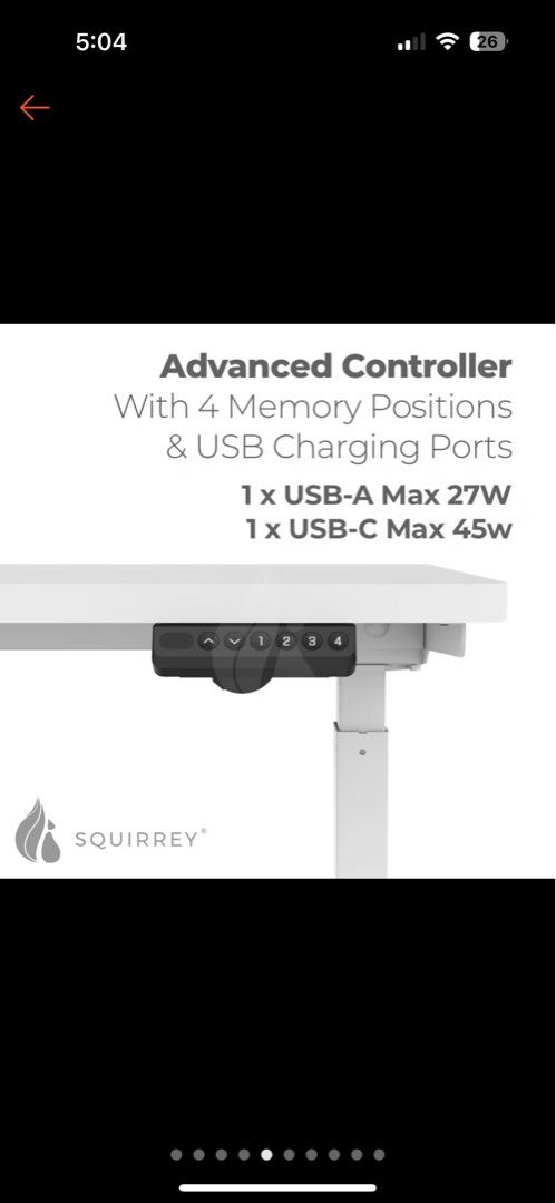 Squirrey Electric Height Adjustable Standing Desk