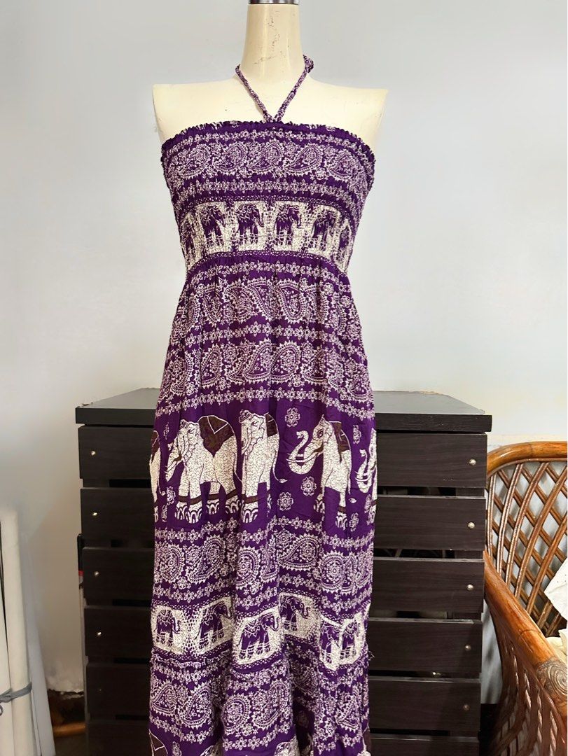 Summer smocked boho maxi dress (Category: Dresses) located in Paranaque City. Submitted by mikaaa_y (Listing ID 1366094261, Image 2). Description: Perfect for summer Can fit to xs-semi med body frame.