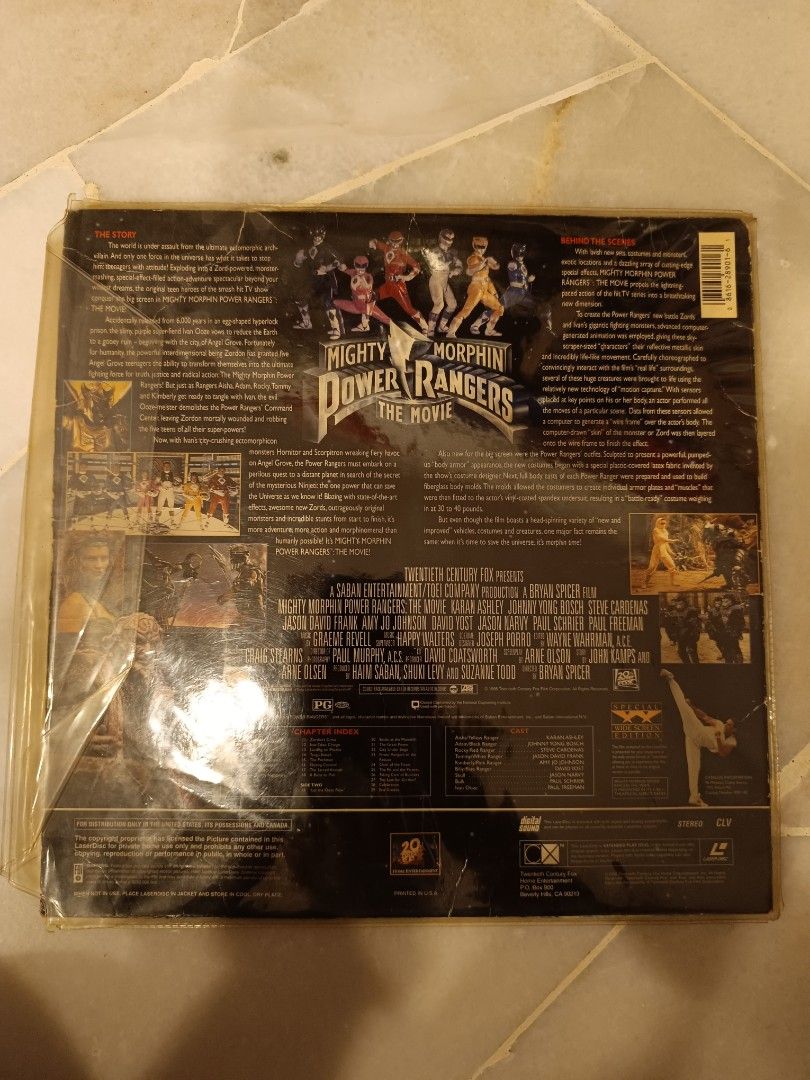 [Ultra Rare 1995] Power Rangers the Movie Laser Disc, Hobbies & Toys ...