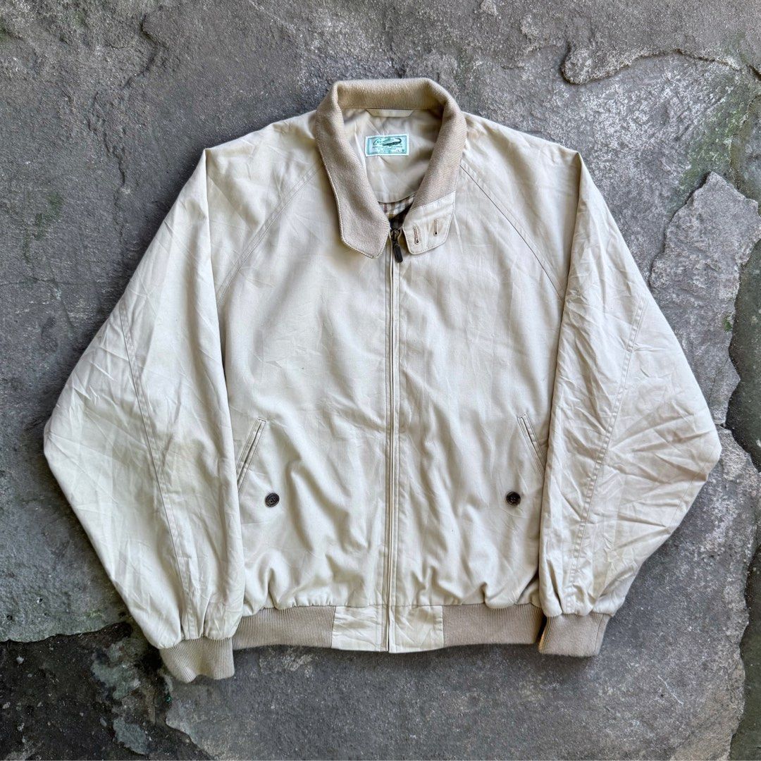 Vintage Crocodile Beige Harrington Jacket Plaid Lined (Category: Coats, Jackets and Outerwear) located in Paranaque City. Submitted by binebentakokunganotripko (Listing ID 1366159387, Image 1). Description: Size Large on tag fits L-XL Width: 25 Length: 26 lacoste alternative, ganda netooooo! In pristine condition considering its age, fav!.