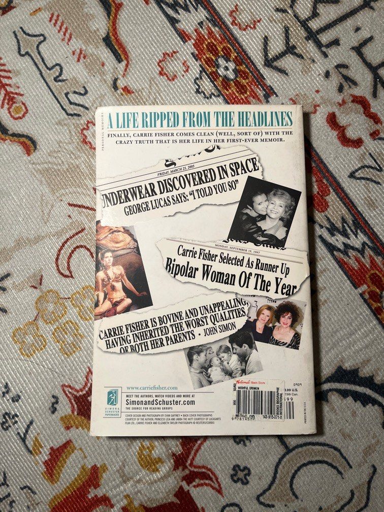 WISHFUL DRINKING by Carrie Fisher (Category: Storybooks) located in Quezon City. Submitted by holdmysecondhand (Listing ID 1366118670, Image 2). Description: .