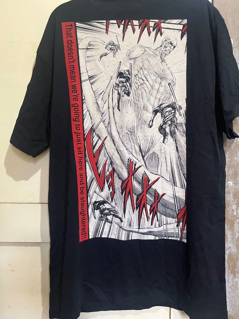 Attack on Titan Shirt (Category: Tshirts & Polo Shirts ) located in Quezon City. Submitted by onlinedeclutterr (Listing ID 1366271929, Image 2). Description: Width: 21 Length: 30 300 + Shipping fee.
