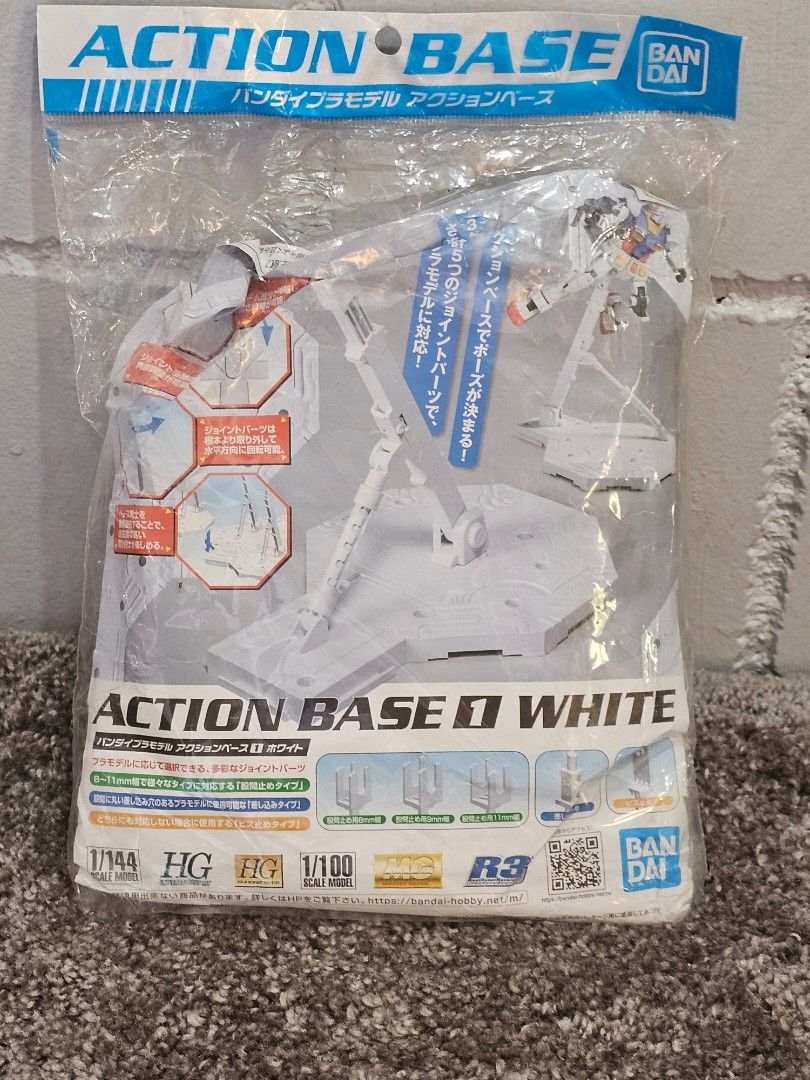 Bandai Action Base for 1/144 and 1/100 scale model robots (Category: Gundam & Model Kits) located in Baguio. Submitted by thriftfinds_2600 (Listing ID 1366224919, Image 1). Description: New please check all photos for details MOP: Gcash MOD: Flash.