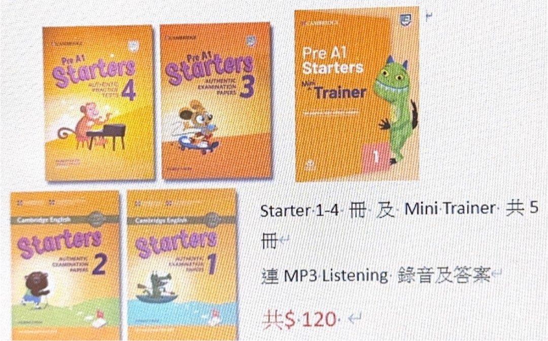 Cambridge Starter （分類：補充練習）位於 Hong Kong。 由 rooller 提交（商品編號 1366196962，圖片 1）。簡介： 升小準備。