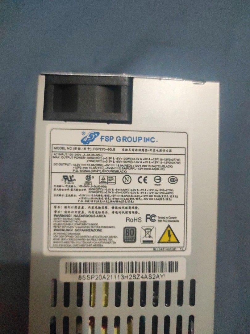 Flex psu 270w (Category: Computer Parts) located in Quezon City. Submitted by vonmorano474405 (Listing ID 1366310424, Image 3). Description: from l@zada. halos 1 month bago dumating. walang 6 pin, di pwede gamitan ng gpu..