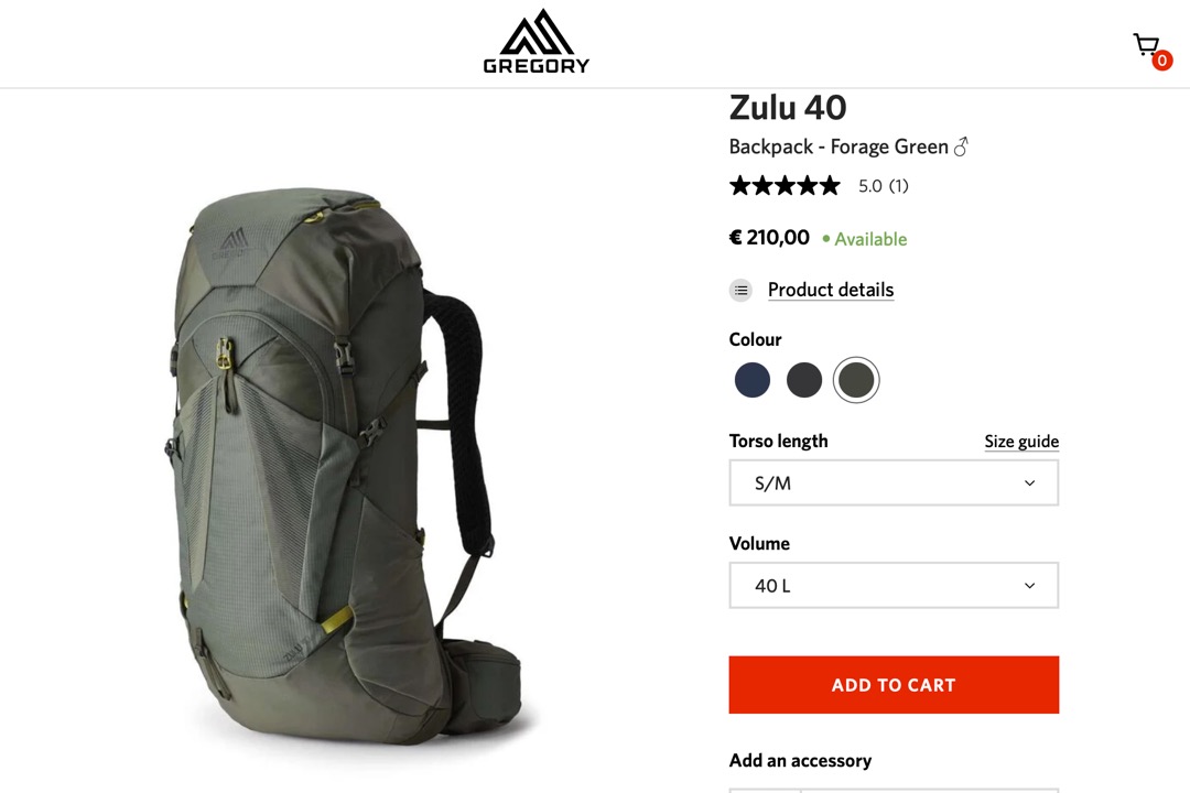 Mountain Hiking Backpack 40l Gregory Quechua Gregory Zulu 40L