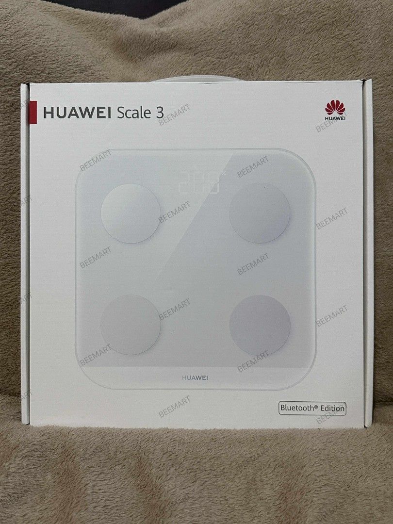 HUAWEI Scale 3 Bluetooth Edition Smart Fat BMI Body Scale Bluetooth Connection (Category: Health Monitors & Weighing Scales) located in Cabuyao City. Submitted by beemartshop (Listing ID 1366201192, Image 1). Description: ORIGINAL • BRANDNEW • AUTHENTIC PRICE: ₱999.00 LOCATION: 📍 BEEMART PH PULO CABUYAO LAGUNA ℹ️This is the second Marketplace Page of BEEMART ___________________________________________ ITEM DESCRIPTION: HUAWEI Scale 3 Bluetooth E