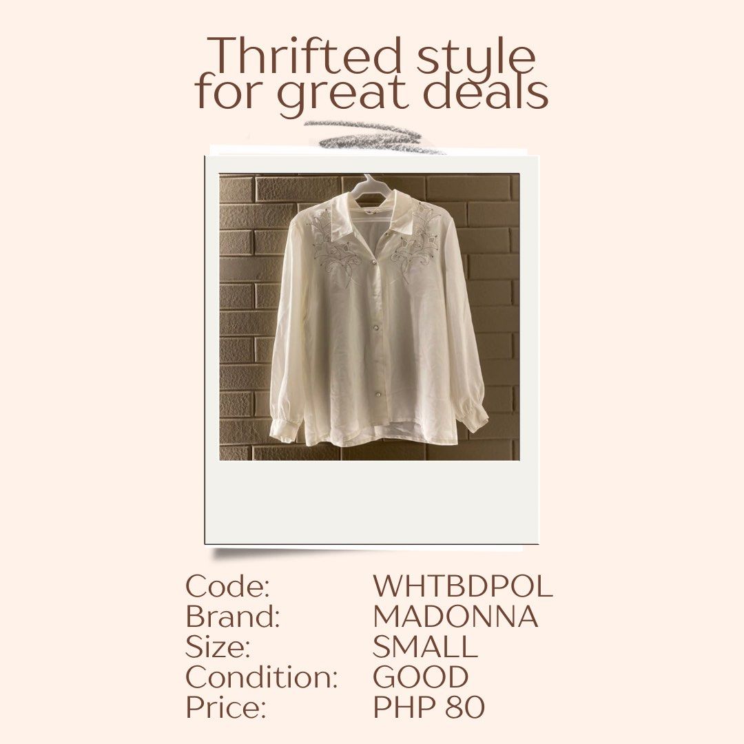 Madonna Button down long sleeves (Category: Longsleeves) located in Las Pinas. Submitted by DailyssentialsbyD (Listing ID 1366205380, Image 1). Description: .