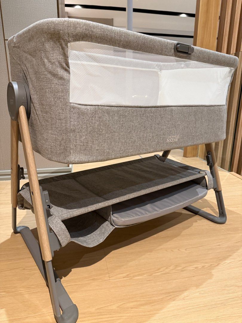Mamas and Papas LUA bedside crib Grey set with fitted sheet (Category: Cots & Cribs) located in Makati City. Submitted by silentfire.13aadb (Listing ID 1366298351, Image 2). Description: Used only for 5 months Set with 2 fitted sheets RFS: outgrown .