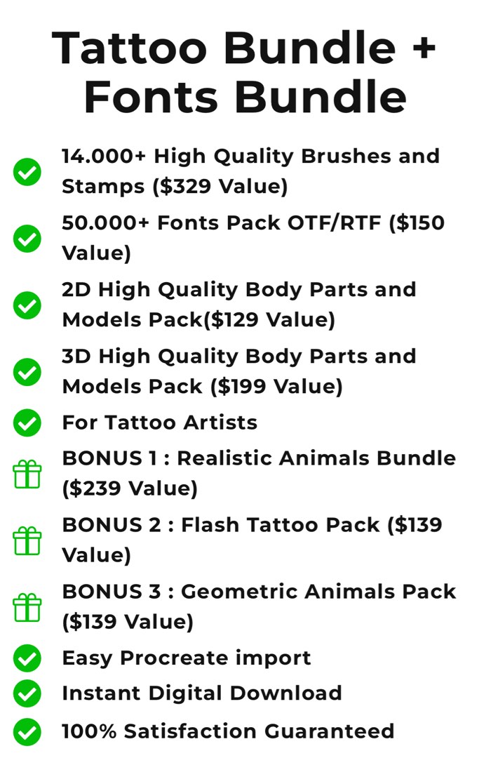 Procreate Tattoo All in One Bundle, Hobbies & Toys, Art & Prints on ...