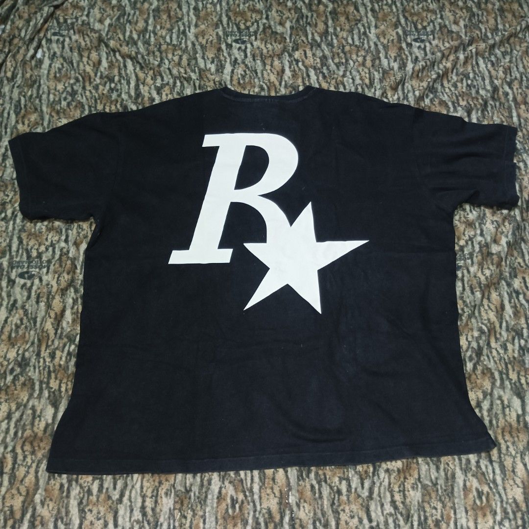 Rockstar shirt by rass (Category: Tshirts & Polo Shirts ) located in Pasig City. Submitted by goryong (Listing ID 1366256999, Image 2). Description: good condition color rate 9/10 semi box type width 26.5 length 27.5 (all items is preloved/trifth, manage your expectation).