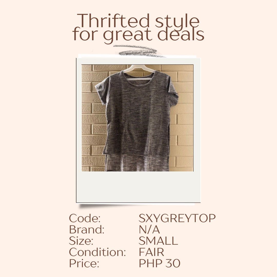 Sexy grey top w/ slit on both sides (Category: Shirts) located in Las Pinas. Submitted by DailyssentialsbyD (Listing ID 1366206133, Image 1). Description: .