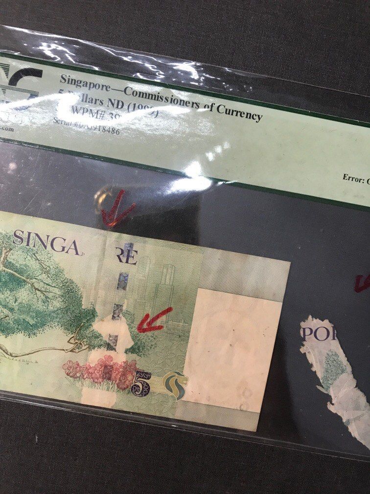Sg notes $5 error (Category: Currency) located in Singapore. Submitted by isellyoulor (Listing ID 1366206491, Image 2). Description: .
