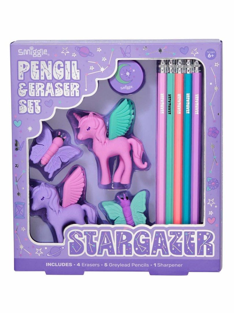 Smiggle Pencil & Eraser Set (Category: Stationery & School Supplies) located in Santa Rosa. Submitted by miqboutique (Listing ID 1366237420, Image 2). Description: Cutieee🥰 Smiggle Pencil & Eraser Set ₱599 + SF • ETA July-Aug • 200 DP required • Guaranteed Original Fb page: Miq's Boutique.