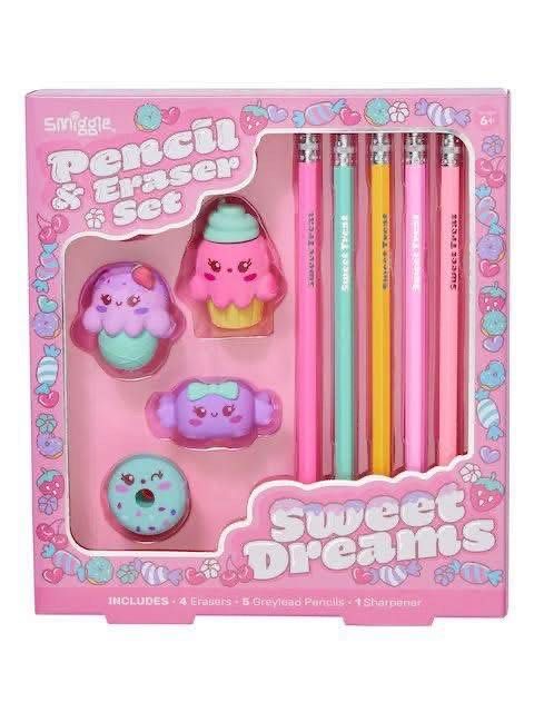 Smiggle Pencil & Eraser Set (Category: Stationery & School Supplies) located in Santa Rosa. Submitted by miqboutique (Listing ID 1366237420, Image 1). Description: Cutieee🥰 Smiggle Pencil & Eraser Set ₱599 + SF • ETA July-Aug • 200 DP required • Guaranteed Original Fb page: Miq's Boutique.